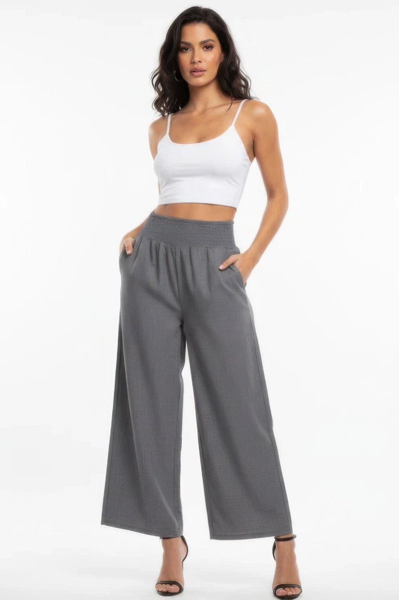 Lightweight High-waisted Wide-leg Lounge Pants - Demented Sisters