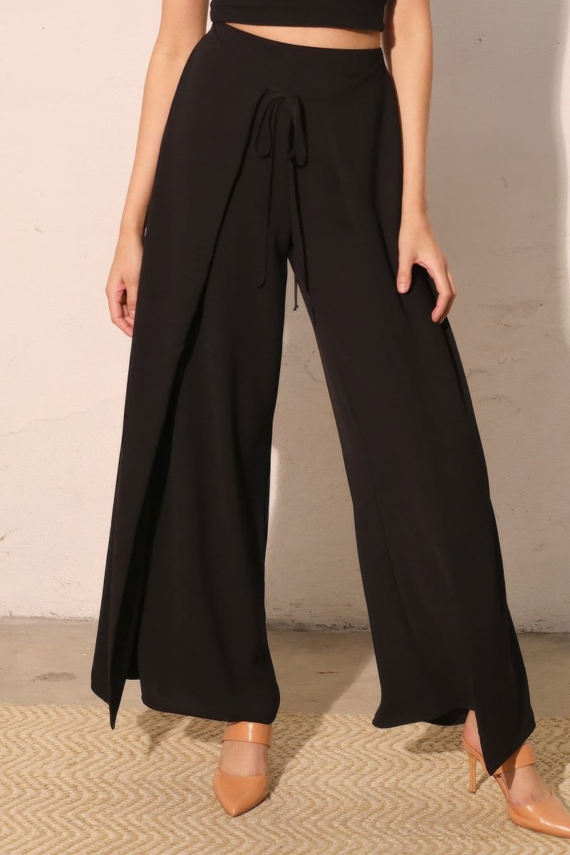 Matte Crepe Overlap Pants - Demented Sisters