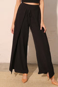 Matte Crepe Overlap Pants - Demented Sisters