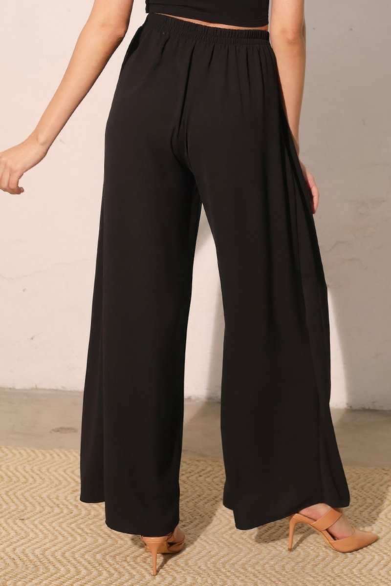 Matte Crepe Overlap Pants - Demented Sisters