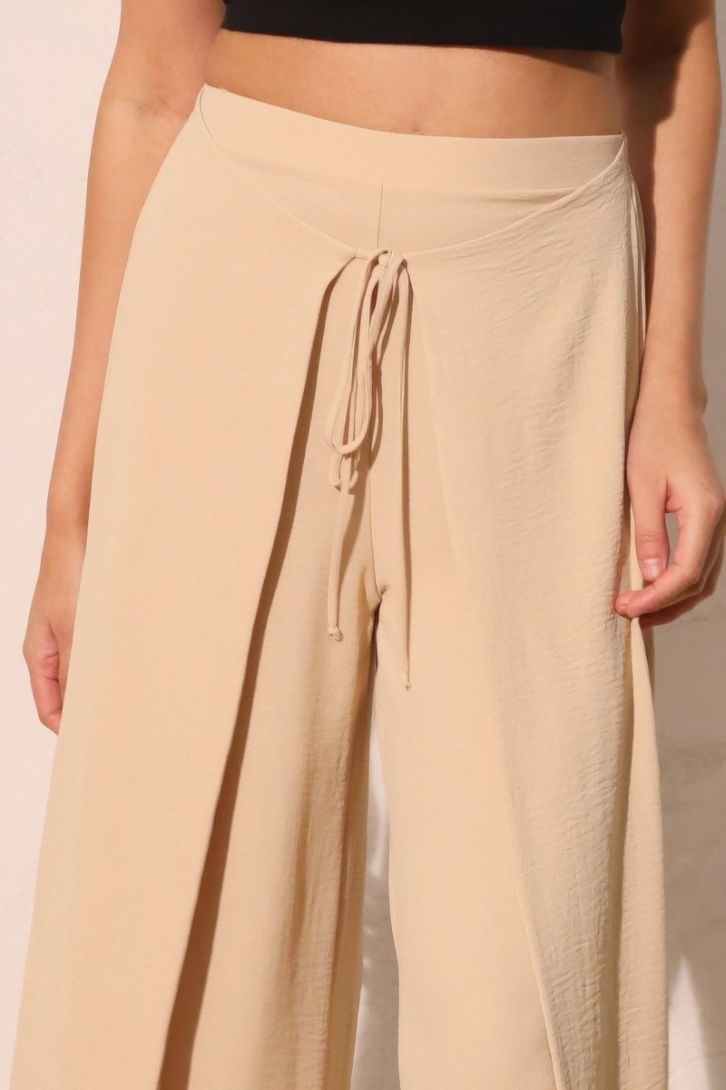 Matte Crepe Overlap Pants - Demented Sisters