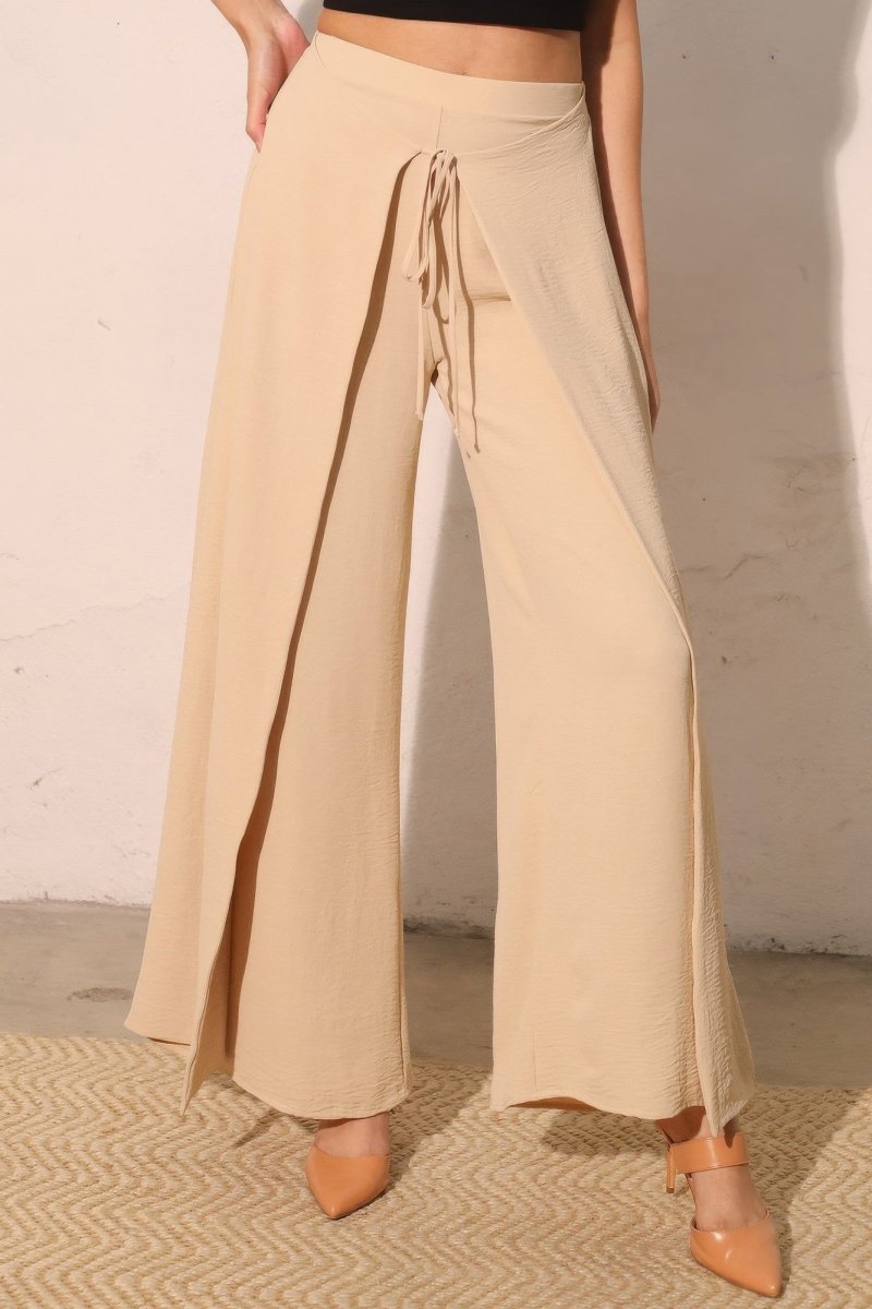 Matte Crepe Overlap Pants - Demented Sisters