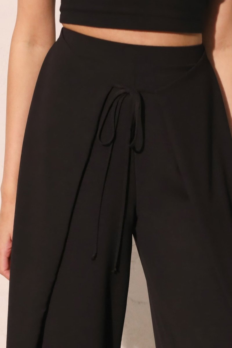 Matte Crepe Overlap Pants - Demented Sisters