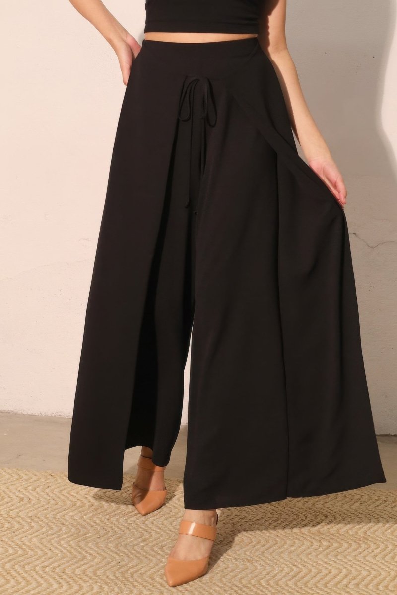 Matte Crepe Overlap Pants - Demented Sisters