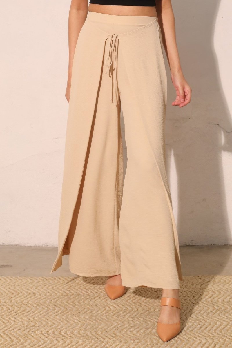 Matte Crepe Overlap Pants - Demented Sisters