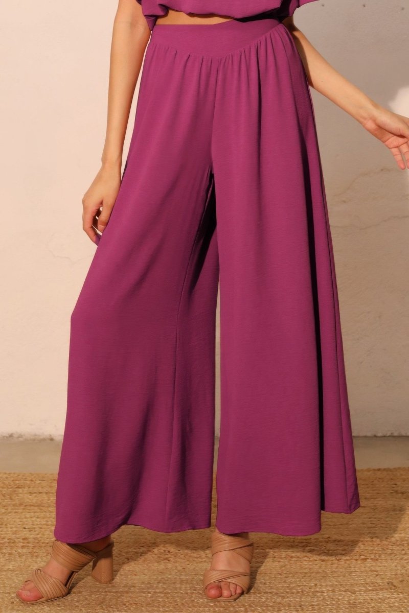 Matte Crepe Wide Leg Swing Pants - Demented Sisters