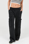Mineral Wash Wide Leg Cargo Pants - Demented Sisters