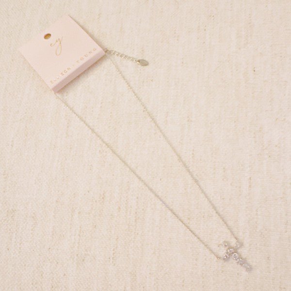 Modern Mixed - Cut Stone Cross Pendant Necklace - Demented Sisters