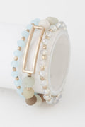 Multi Beaded N Rectangular Pendant Bracelet - Demented Sisters