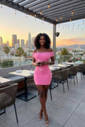 Off Shoulder Mini Dress With Open Back - Demented Sisters