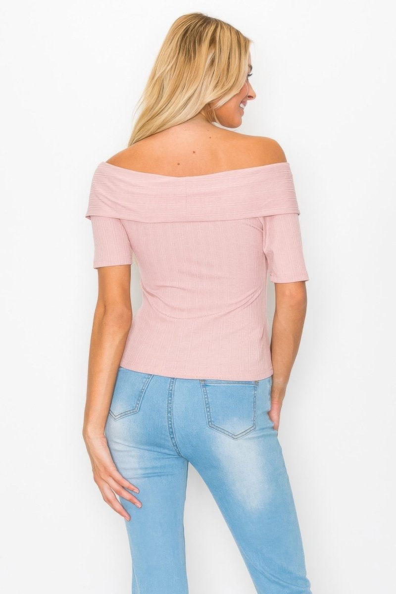 Off The Shoulder Crisscross Ribbed Top - Demented Sisters
