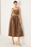 PARISIAN DOT WOVEN MIDI DRESS - Demented Sisters