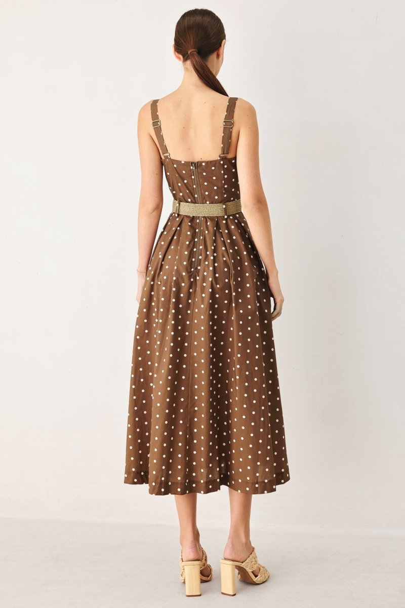 PARISIAN DOT WOVEN MIDI DRESS - Demented Sisters
