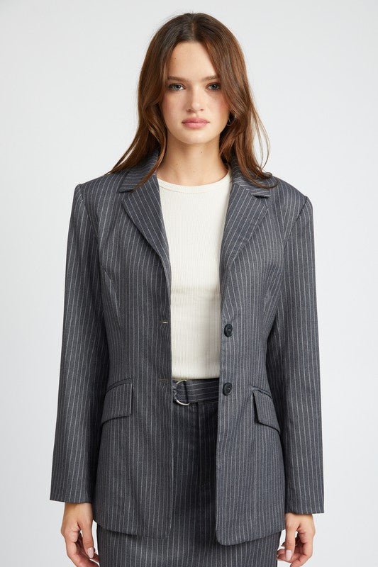 PIN STRIPED BLAZER JACKET - Demented Sisters