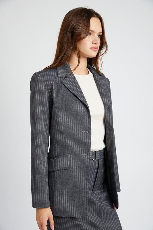 PIN STRIPED BLAZER JACKET - Demented Sisters