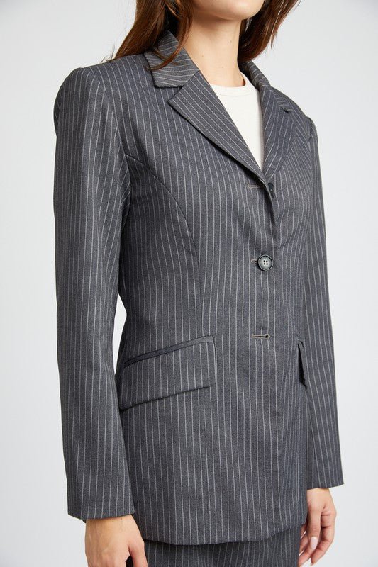 PIN STRIPED BLAZER JACKET - Demented Sisters