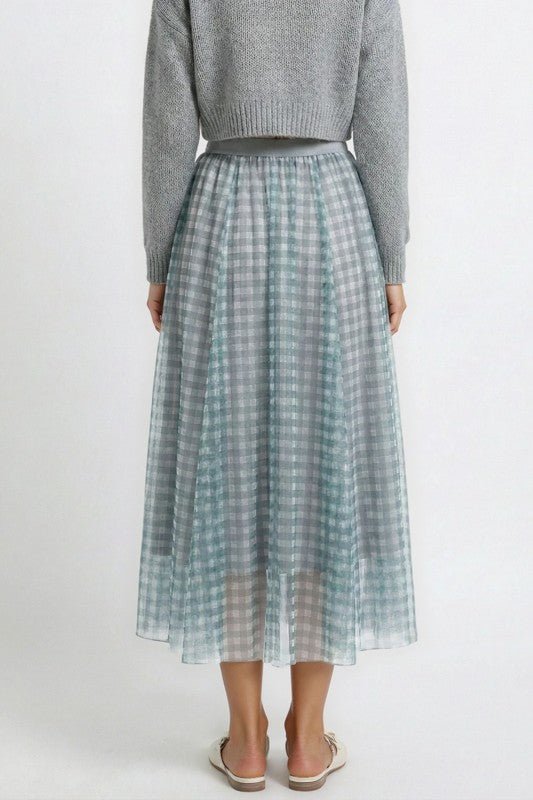 Plaid Tulle Midi Skirt - Demented Sisters