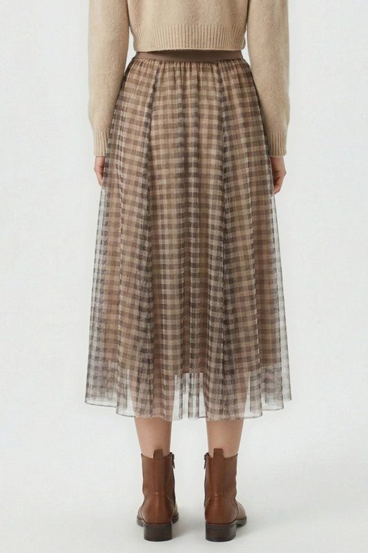 Plaid Tulle Midi Skirt - Demented Sisters