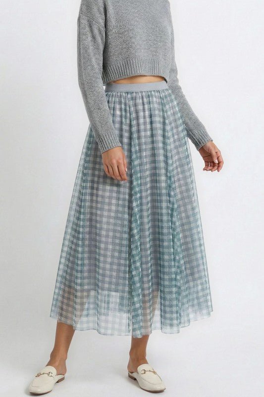 Plaid Tulle Midi Skirt - Demented Sisters