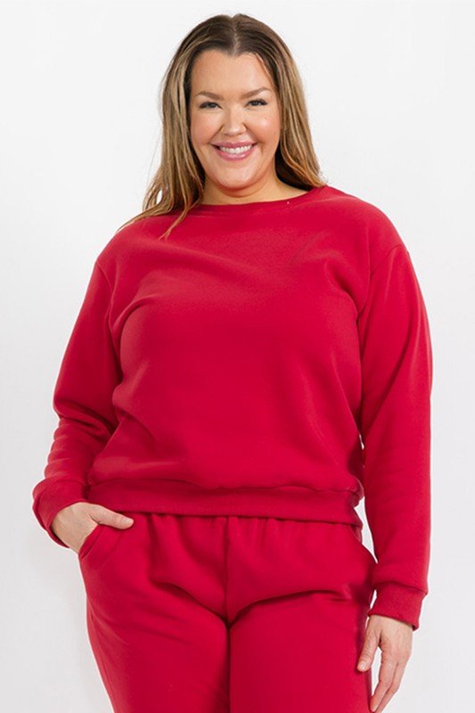 Plus Size Classic Poly Fleece Crewneck Pullover - Demented Sisters