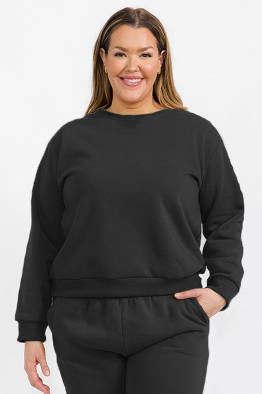 Plus Size Classic Poly Fleece Crewneck Pullover - Demented Sisters