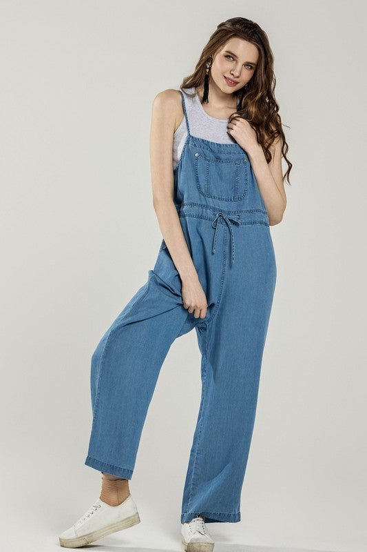 Pocket Adjustable Straps Overall Jumpsuit - Demented Sisters