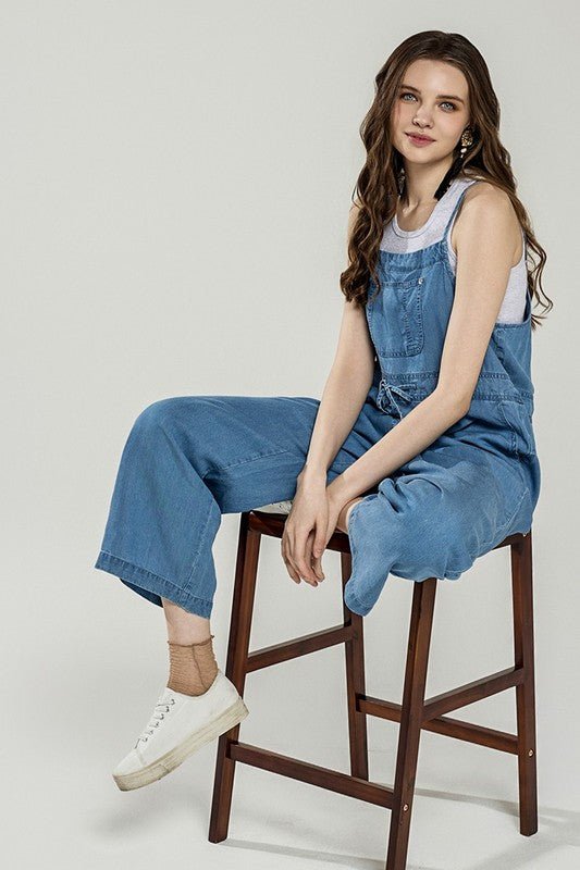 Pocket Adjustable Straps Overall Jumpsuit - Demented Sisters