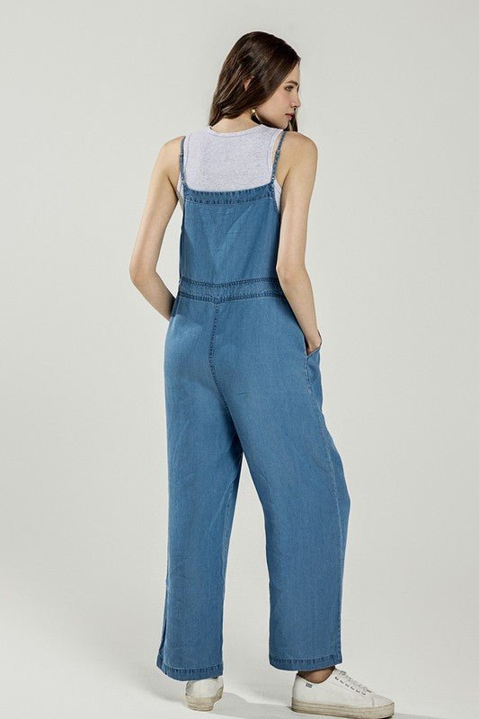 Pocket Adjustable Straps Overall Jumpsuit - Demented Sisters