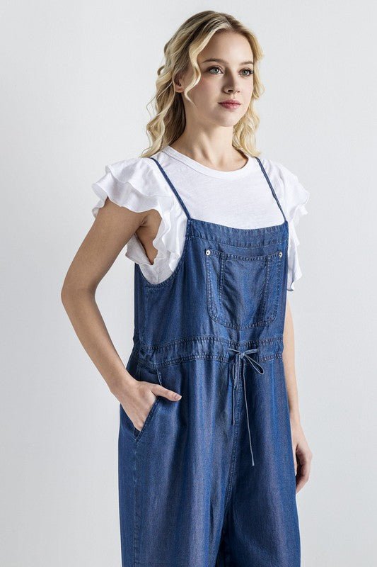 Pocket Adjustable Straps Overall Jumpsuit - Demented Sisters