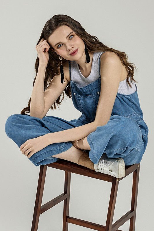 Pocket Adjustable Straps Overall Jumpsuit - Demented Sisters