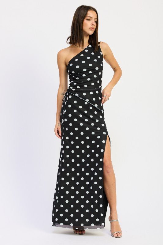 POLKADOT MAXI SKIRT WITH FRONT SLIT - Demented Sisters