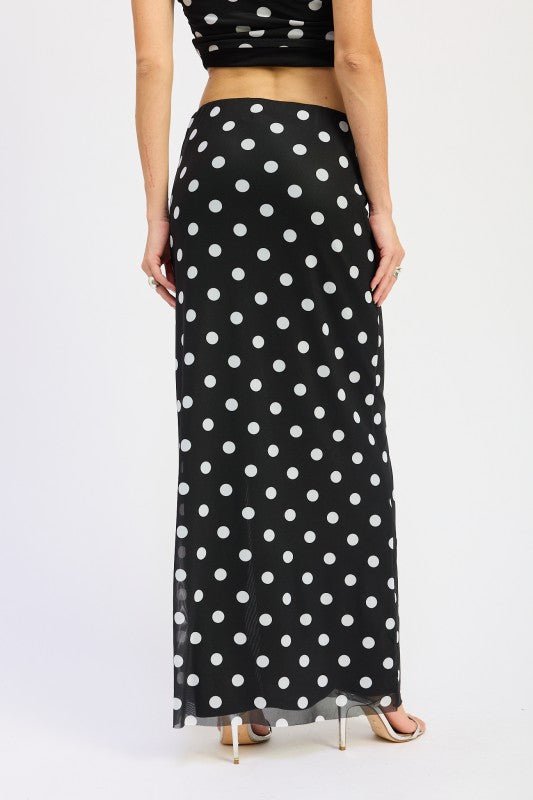 POLKADOT MAXI SKIRT WITH FRONT SLIT - Demented Sisters