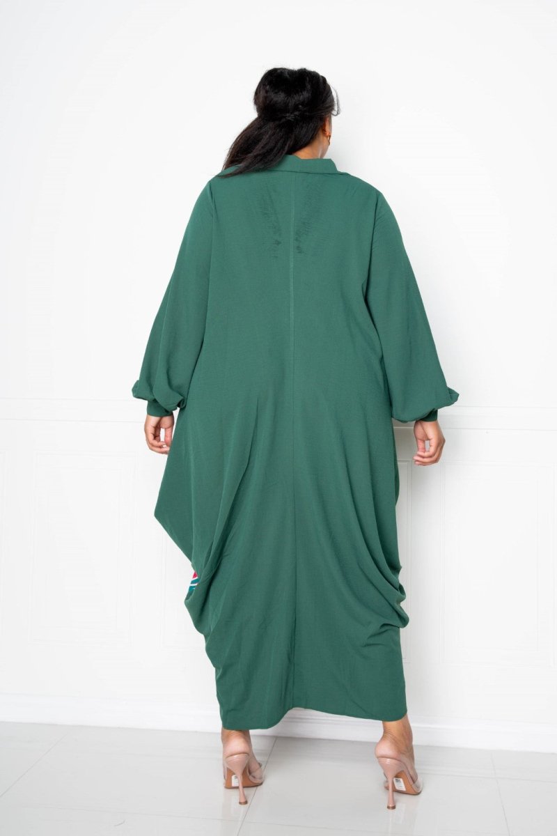 Print Drapy Shirt Maxi Dress - Demented Sisters