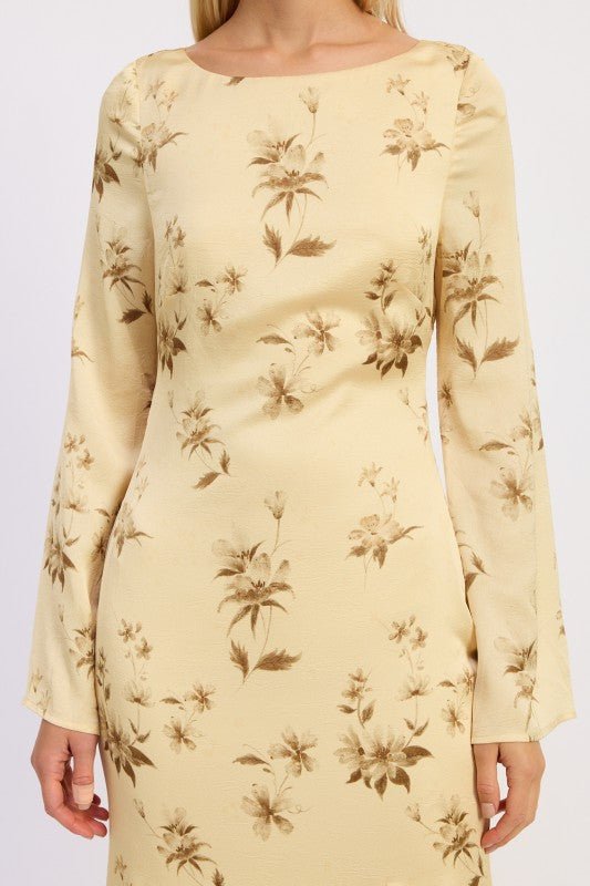 PRINTED MAXI LONG SLEEVE DRESS - Demented Sisters