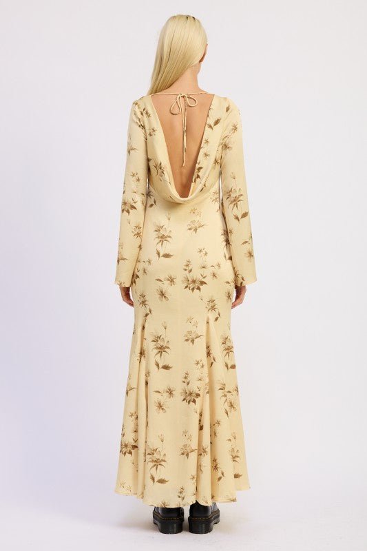 PRINTED MAXI LONG SLEEVE DRESS - Demented Sisters