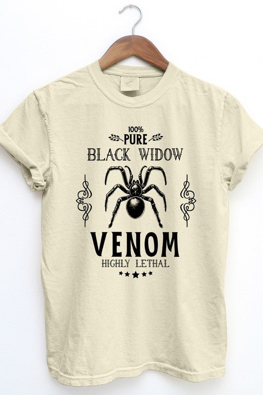 Pure Black Widow, Halloween Garment Dye Tee - Demented Sisters