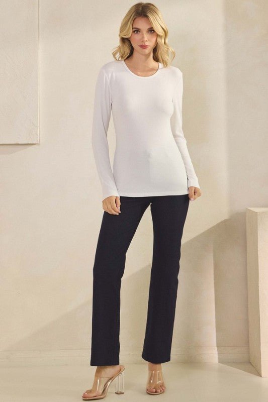 Pure Comfort Viscose Ribbed Long Sleeve Top - Demented Sisters