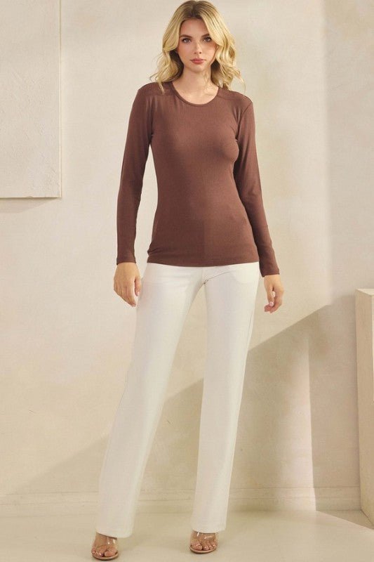 Pure Comfort Viscose Ribbed Long Sleeve Top - Demented Sisters