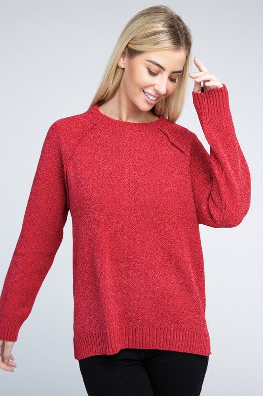 Raglan Chenille Sweater - Demented Sisters