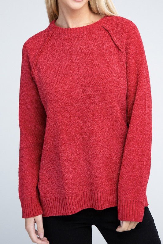 Raglan Chenille Sweater - Demented Sisters