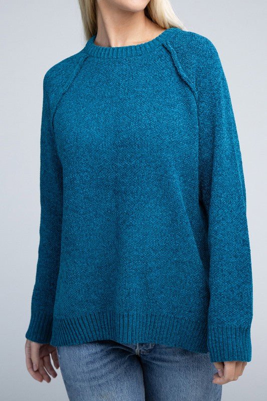 Raglan Chenille Sweater - Demented Sisters