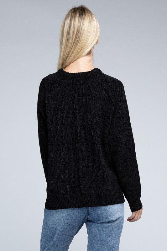 Raglan Chenille Sweater - Demented Sisters