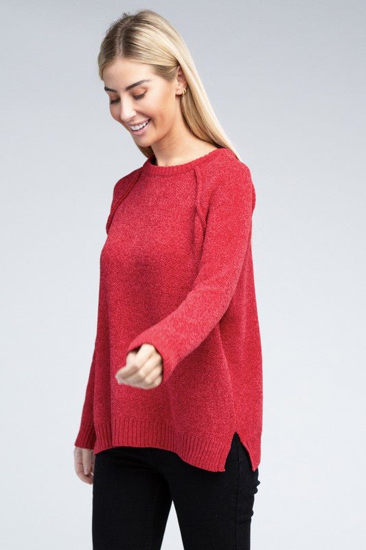 Raglan Chenille Sweater - Demented Sisters
