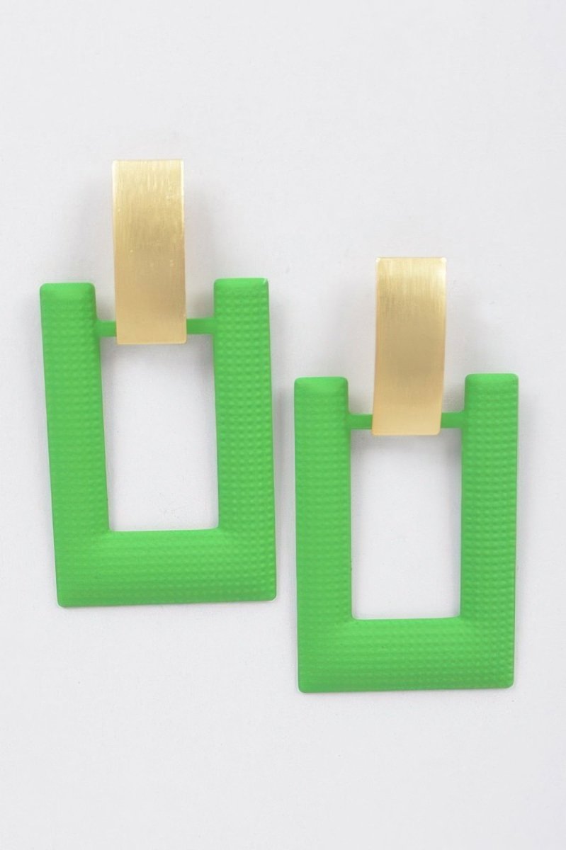 Rectangle Shape Drop Earring - Demented Sisters