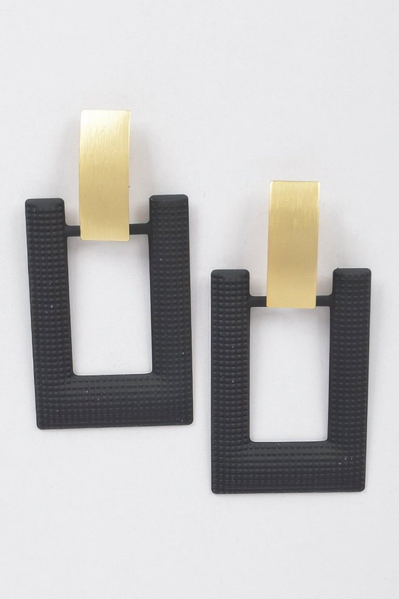 Rectangle Shape Drop Earring - Demented Sisters