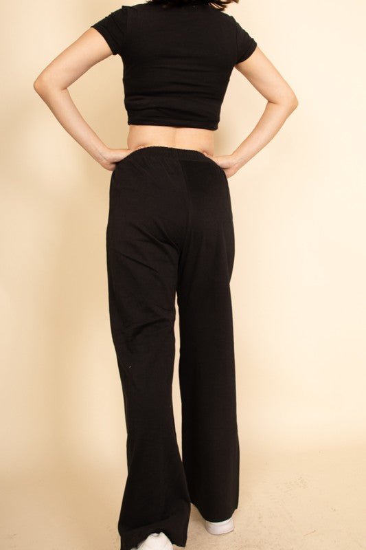 Relaxed Fit Top and Wide - Leg Pants Set - Demented Sisters