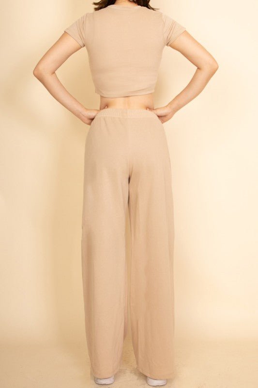 Relaxed Fit Top and Wide - Leg Pants Set - Demented Sisters