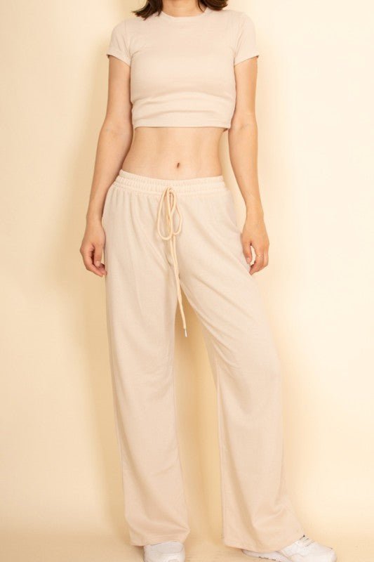Relaxed Fit Top and Wide - Leg Pants Set - Demented Sisters