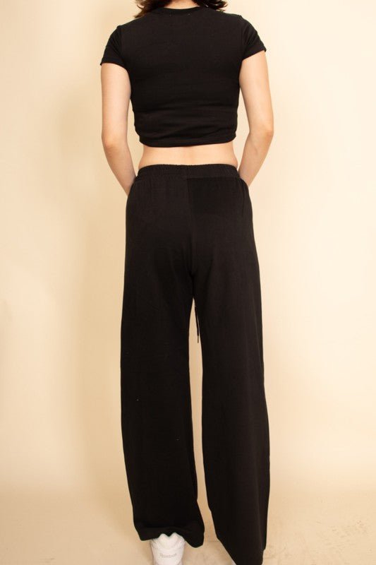 Relaxed Fit Top and Wide - Leg Pants Set - Demented Sisters