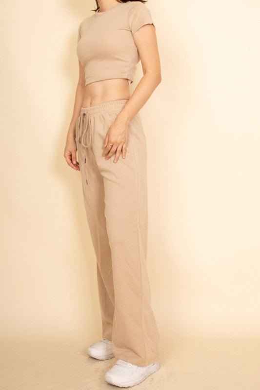 Relaxed Fit Top and Wide - Leg Pants Set - Demented Sisters